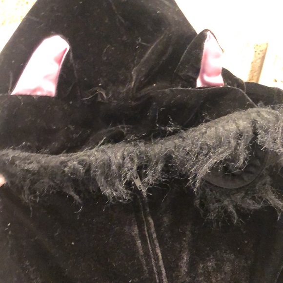 Spooky night velvet cat jumpsuit w hoodie size 7/8 - Picture 5 of 7